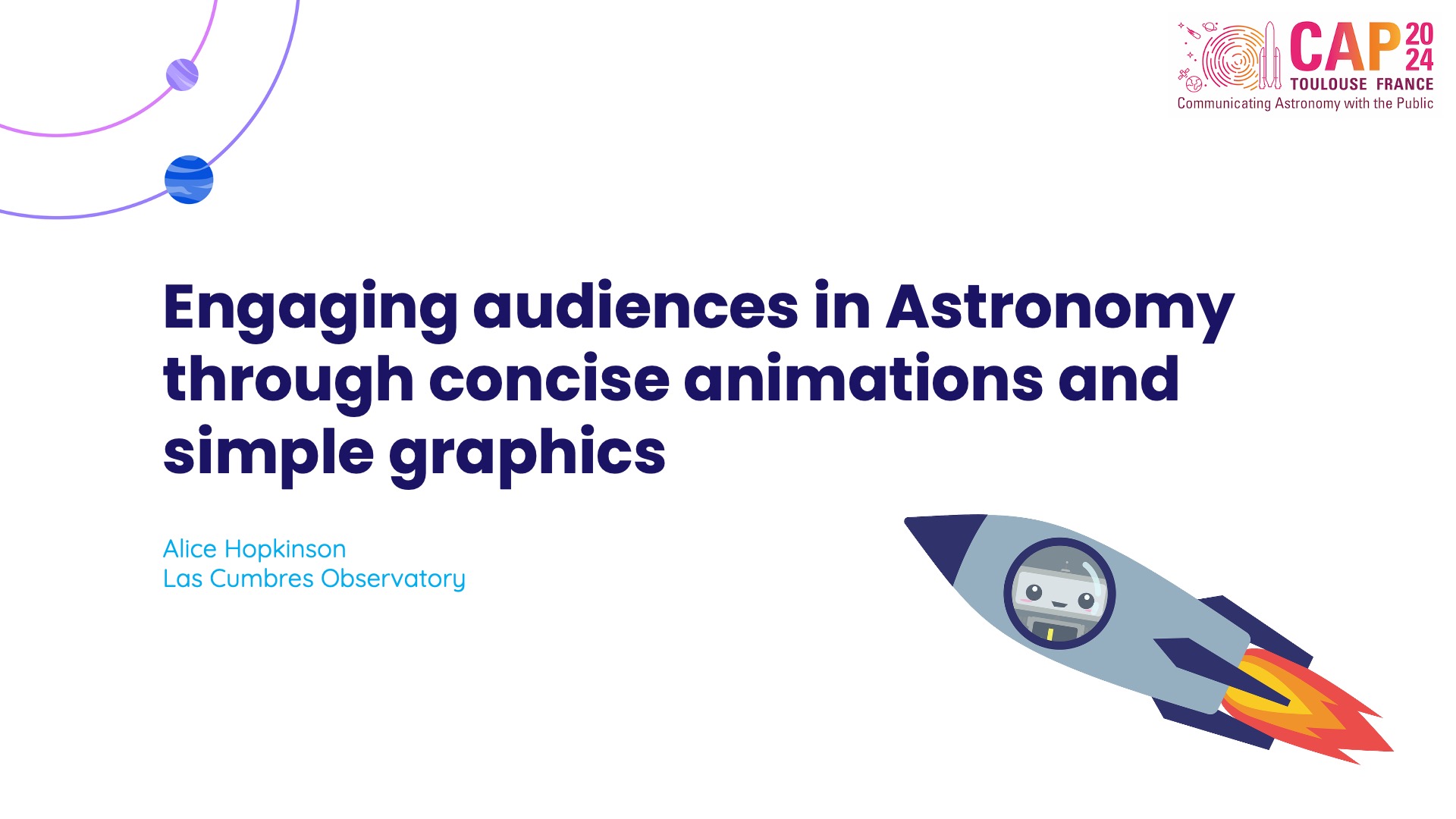 Image of title slide for CAP conference talk.